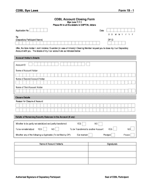 Cdbl Account Closing Form