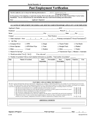 Employment Verification Form