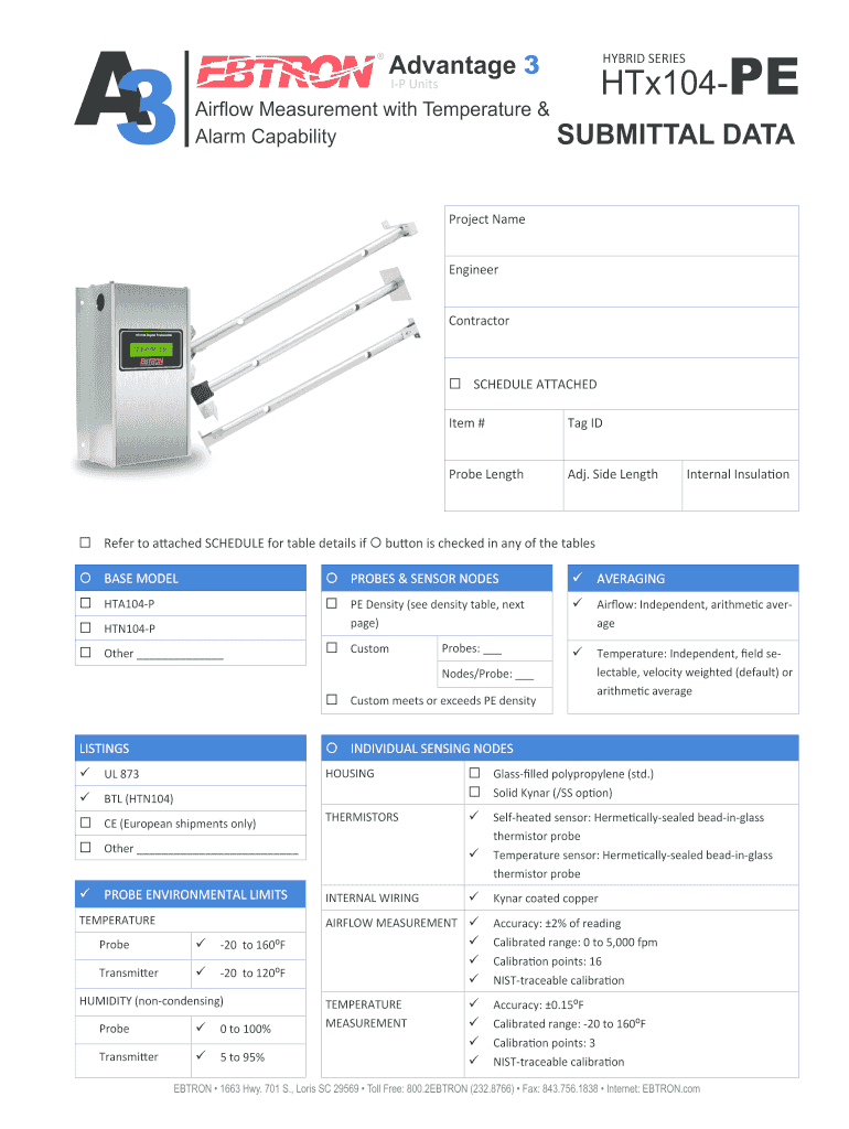 HTx104 PE Submittal Data  Ebtron  Form