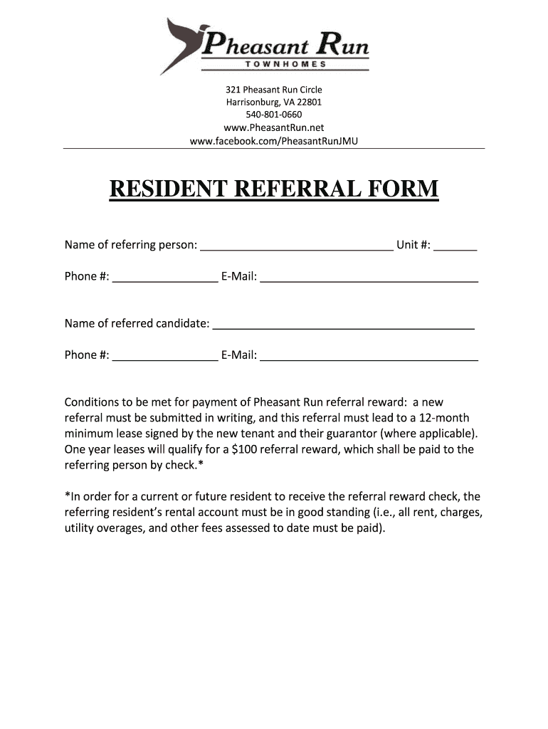 Resident Referral Form