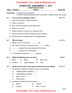 Class 7 Computer Question Paper  Form