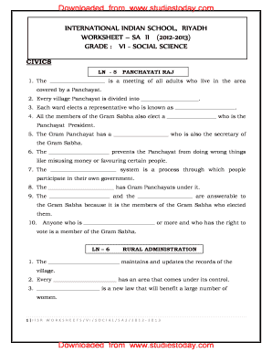 WORKSHEET SA II 20122013  Form