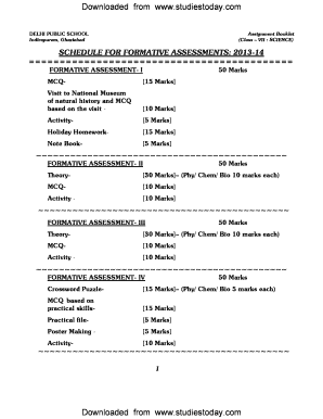 Class 7 Science Assignment PDF  Form