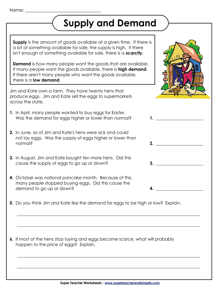 Supply and Demand Worksheet  Form