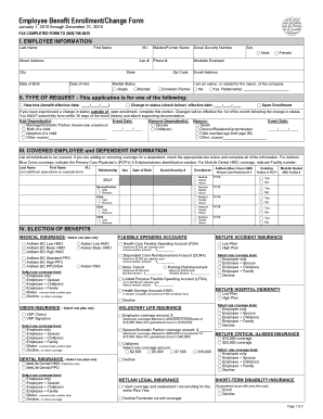 Employee Benefits Enrollment Form KTimeHR