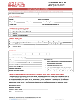 Future General Insurance Claim Form PDF