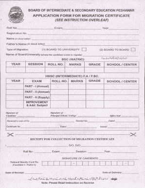 Board to University Migration Form