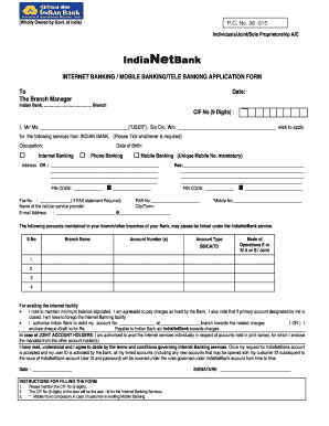 Indianetbank  Form