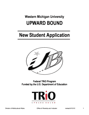 Upward Bound Program Application Western Michigan University Wmich  Form